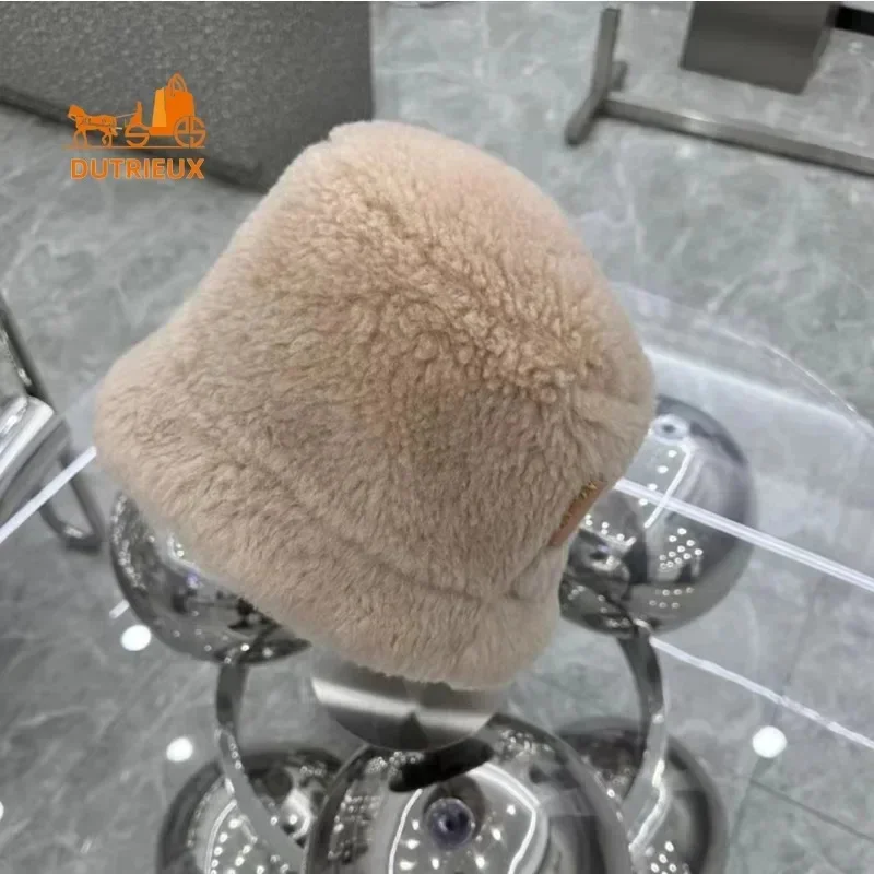 Top Quality New Teddy Alpaca Hat for Women, Winter Warm 100% Women's Fisherman , 2025 Real Fur Women