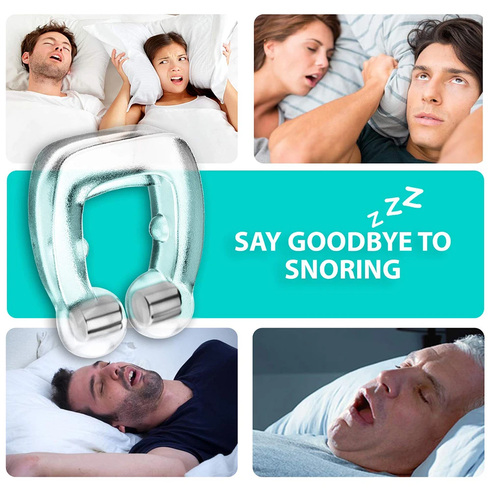 4/8pcs Silicone Magnetic Anti Snore Nose Clip Stop Snoring Sleep Tray Anti Snoring Clip Sleeping Aid Apnea Guard Night Device