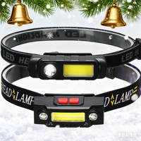 Outdoor Induction Headlamp Rechargeable Headlight Camping Search Light COB+LED Head Torch Waterproof Built-in Battery Work Light