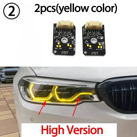 Для BMW 5 серии G30 G31 M5 F90 Pre-LCI 2017 2018 2019 2020 Желтый DRL Передняя фара Управление светодиодными чипами Угловые глаза Доска
