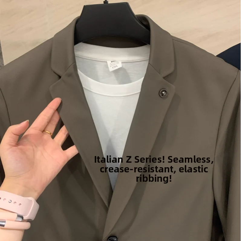 

Italian Z Series Men's Casual Suit Jaet Anti-Wrinkle Elastici Sl Prure Glue Busin Leisure Single-breasted Coat