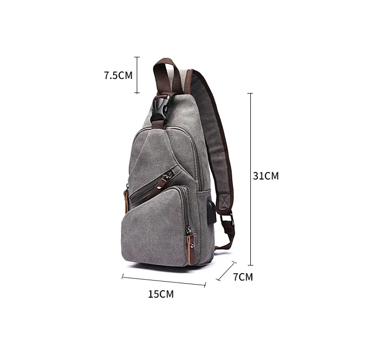 

Canvas Chest Bag Men Ladies Crossbody Shoulder Bag Messenger Bag Multifunctional Mini Belt Waist Bag