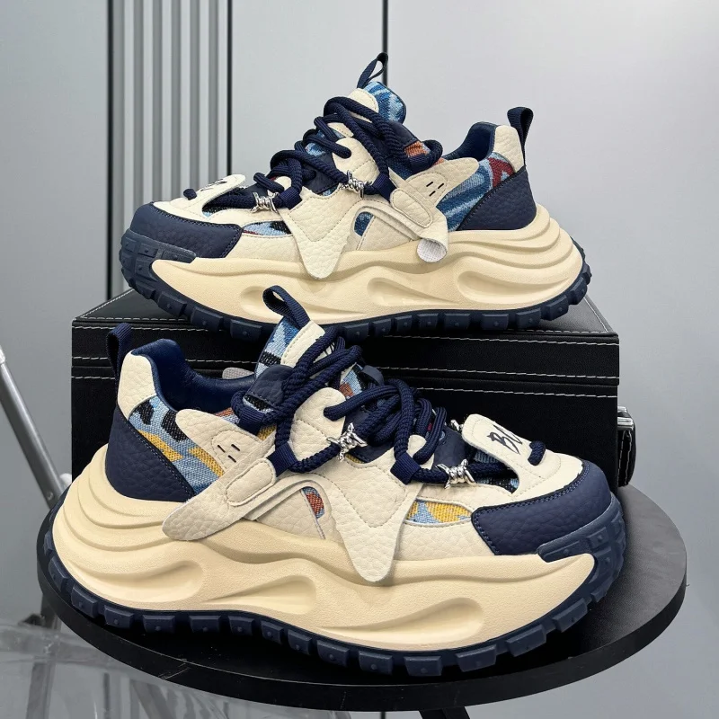 

Casual Marathon Thick Soled Sneakers Men Mesh Breathable Cushioned Outdoor Daily Training Running Shoes
