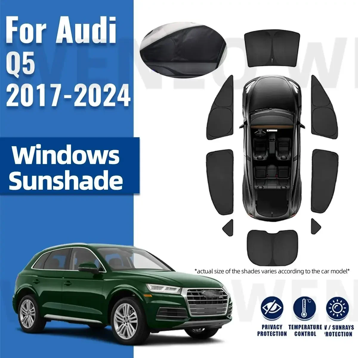 

For Audi Q5 FY 2018-2022 2023 2024 Full Cover Side Baby Window Sun Shade Visor Car Sunshade Shield Front Rear Windshield Curtain