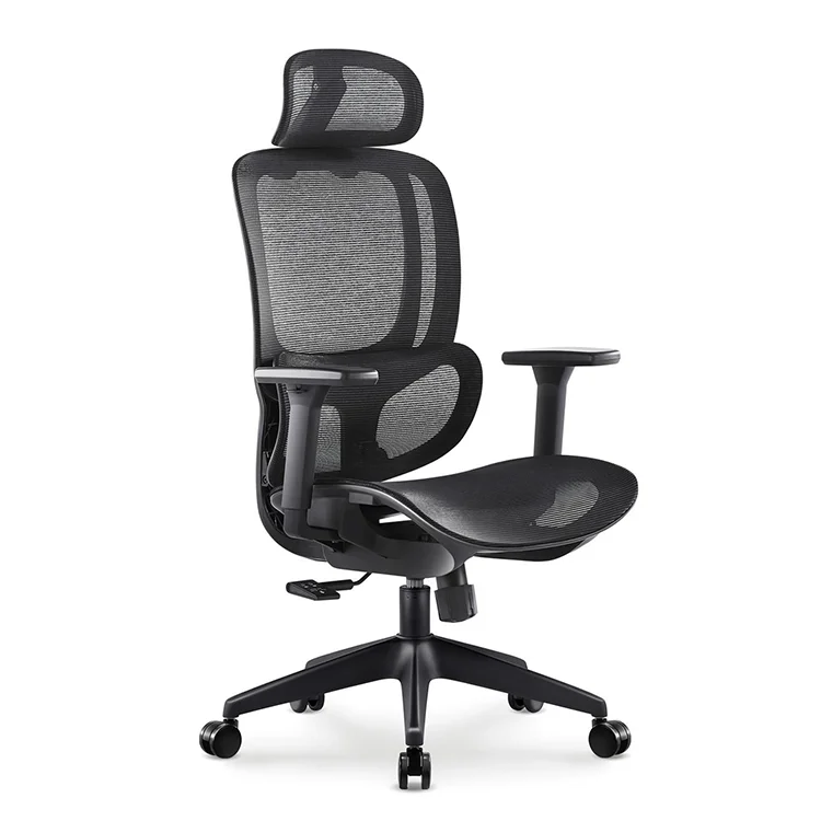 

Ergonomic Modern Design Office Chair Breathable Mesh High Working Chair with Fixed Armrests and Waist Support Computer Chair