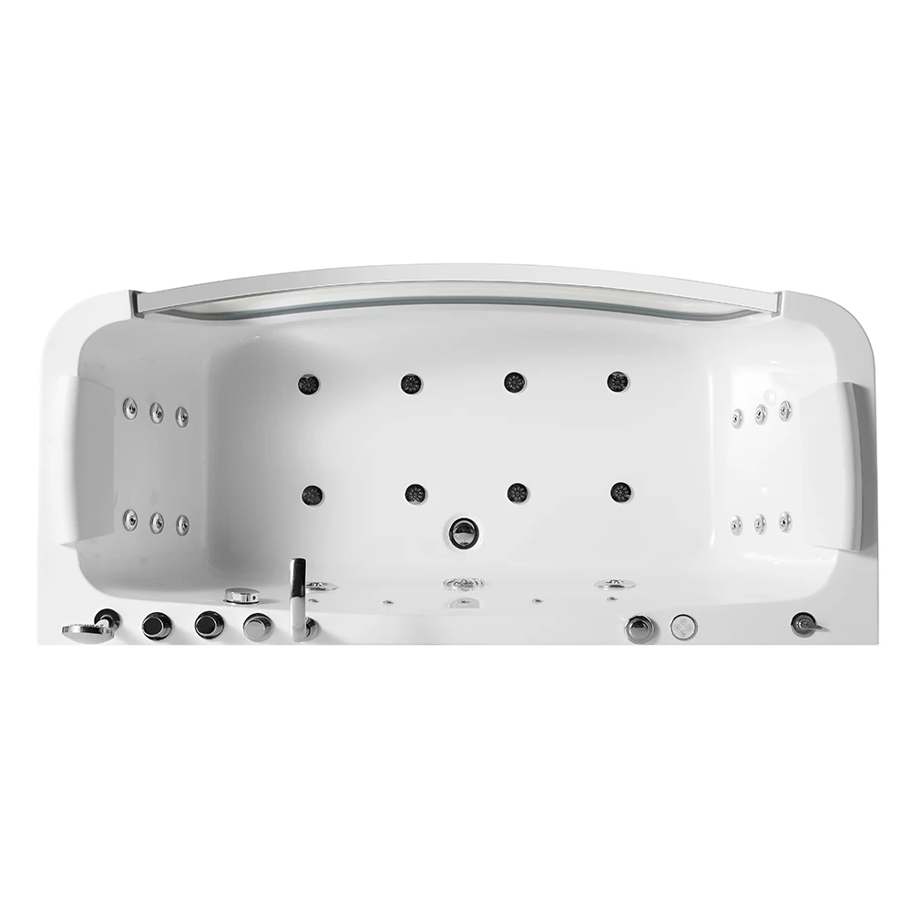Japanese Villa Family Spa Hydraulic Waterfall Hot Tub Modern Rectangular Bath with Drainage Fittings