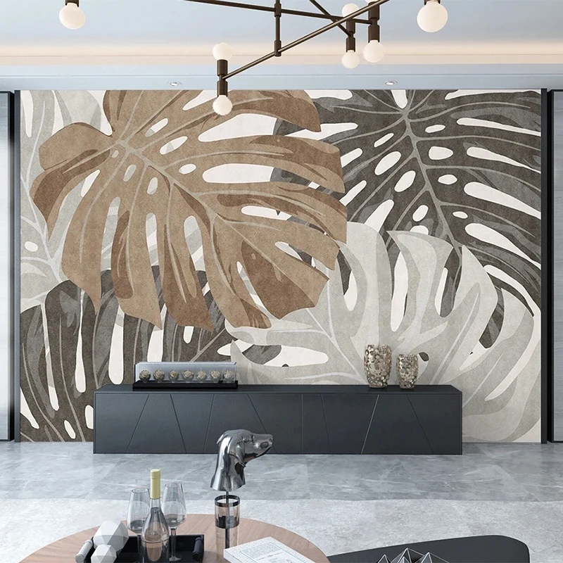 Custom Mural Wallpaper Modern Simple 3D Leaf Wall Painting Living Room TV Sofa Bedroom Home Decor Papel De Parede Forest Fresco