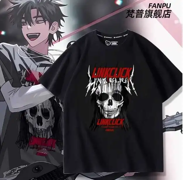 

Anime Link Click Cheng Xiaoshi Short Sleeve T-Shirt Summer Cosplay Costume Casual Student Loose Tops anime