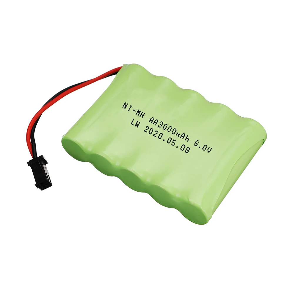 (SM plug) 6v 3000mah NiMH Battery For Rc Toys Cars Tank Trucks Robots Guns Boats AA Ni-MH 6v Rechargeable Battery Pack 1-10pcs