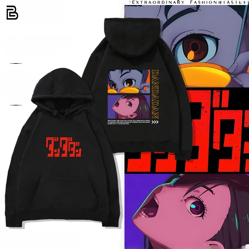 

Хлопковая толстовка оверсайз с аниме-принтом для подростков, весна-осень, свободный крой, молодежная, с капюшоном