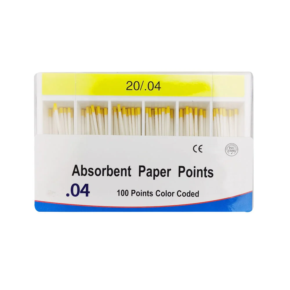 04 Taper Dental Absorbent Paper Points Gutta 20# 25# 30# Paper Points Pure Cotton Fiber Root Canal Absorption Dental Materials