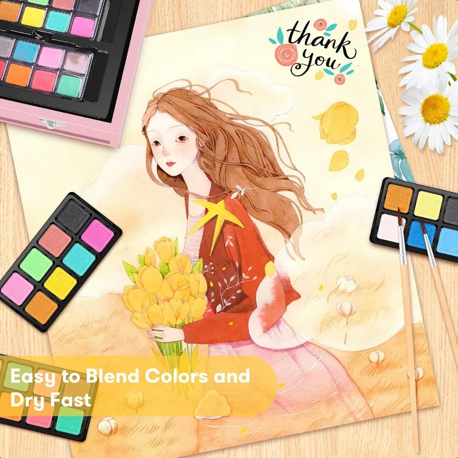 Regali per arti e mestieri per adolescenti di 614 anni Ragazze Roba alla moda Confezione da 150 kit di set artistici con 2 quaderni per schizzi Libro da colorare 24 colori Pe