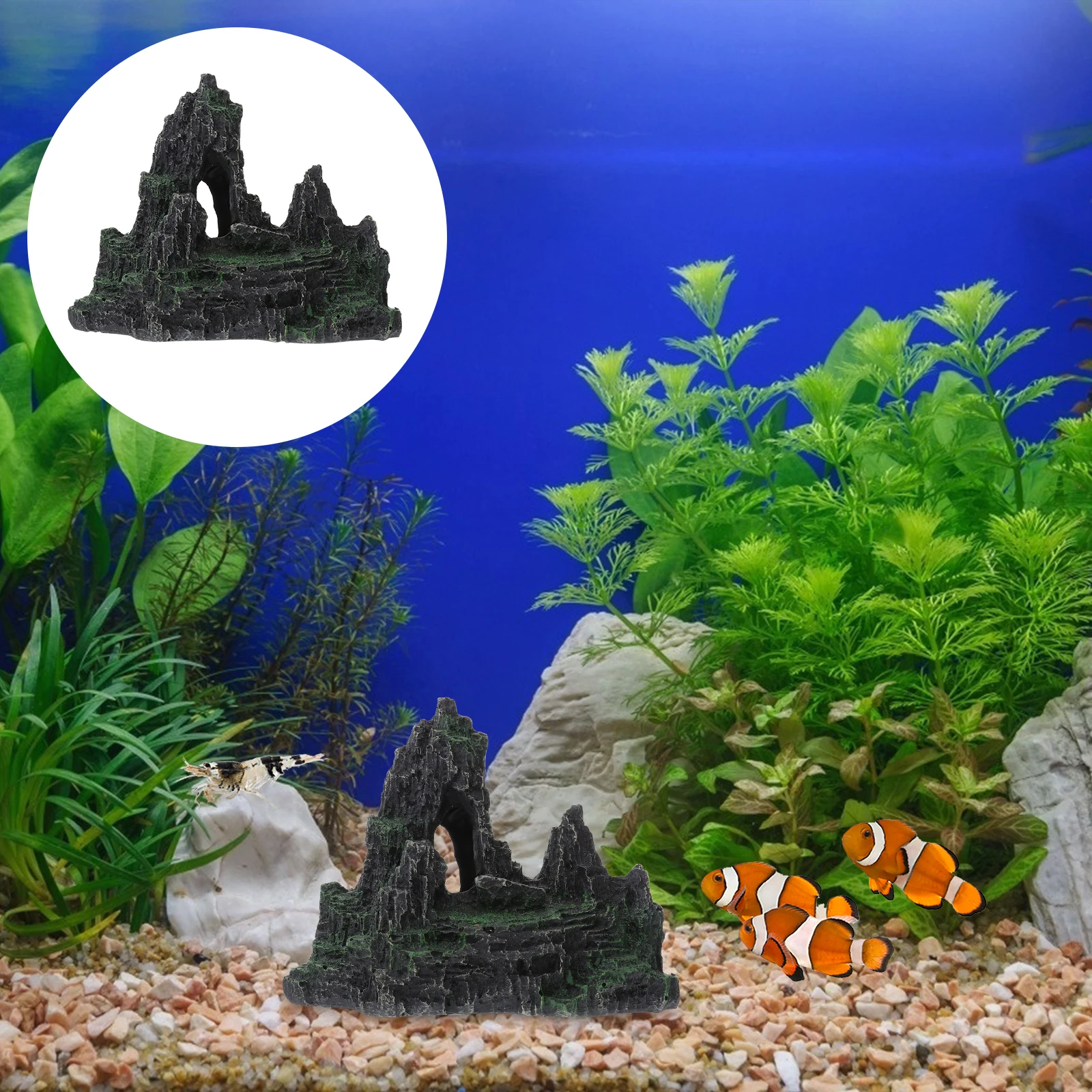 

Fish Tank Rockery Statue Resin Decor Aquarium nament Vivid Premium Material Lifelike Easy Care Pond Scene Pet Supplies