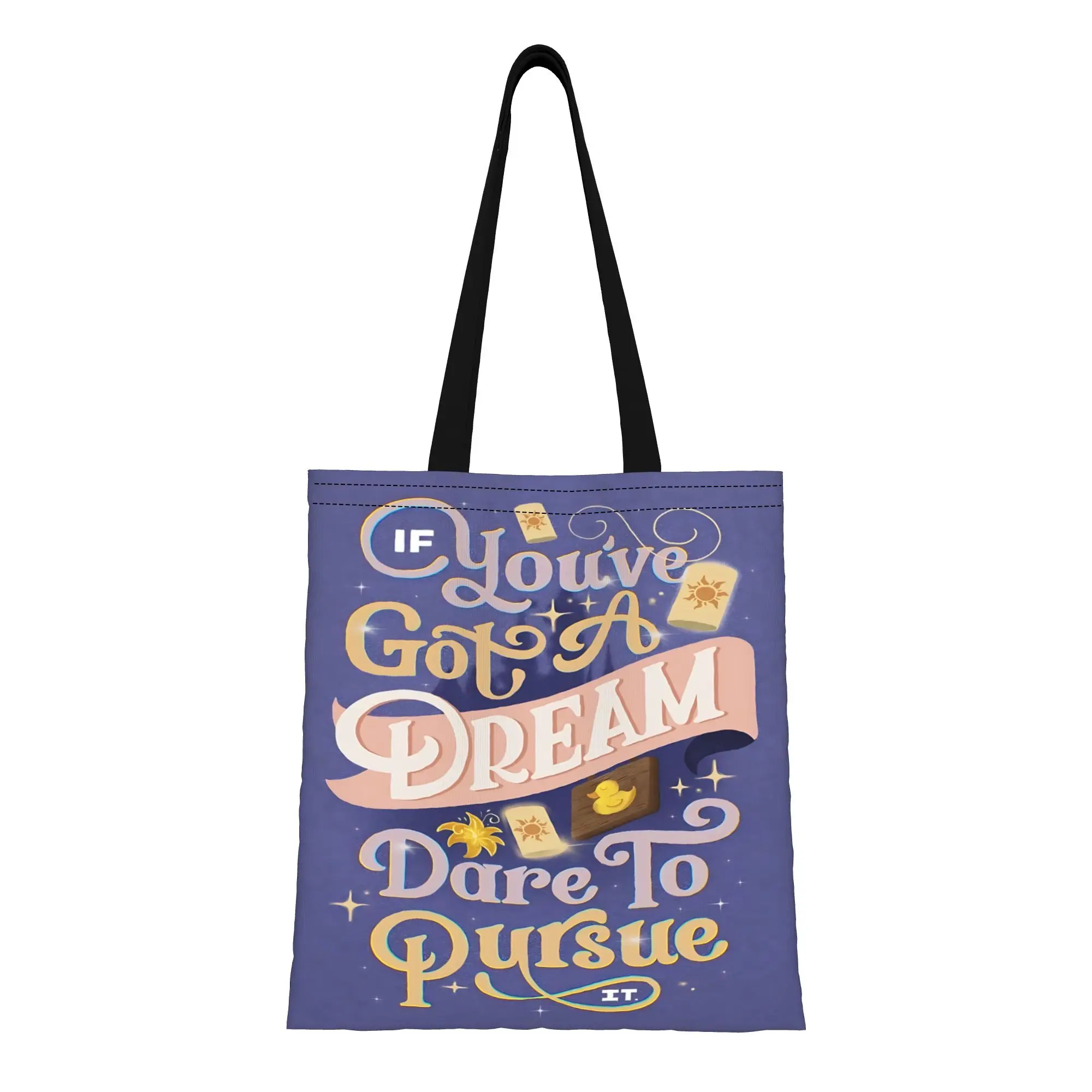 

1 шт., многоразовая двусторонняя холщовая сумка-тоут с изображением Диснея ко Дню святого Валентина, сумка через плечо с изображением принцессы Рапунцель, сумка для принцессы Рапунцель