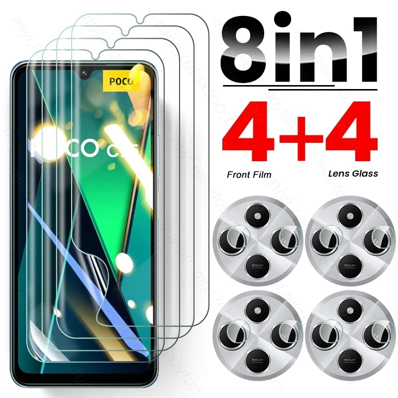 8 In 1 Front Hydrogel Film For Xiaomi PocoC75 Poco C75 4G Case Full Glue Screen Protector Camera Glass on Poko Little C 75 75C