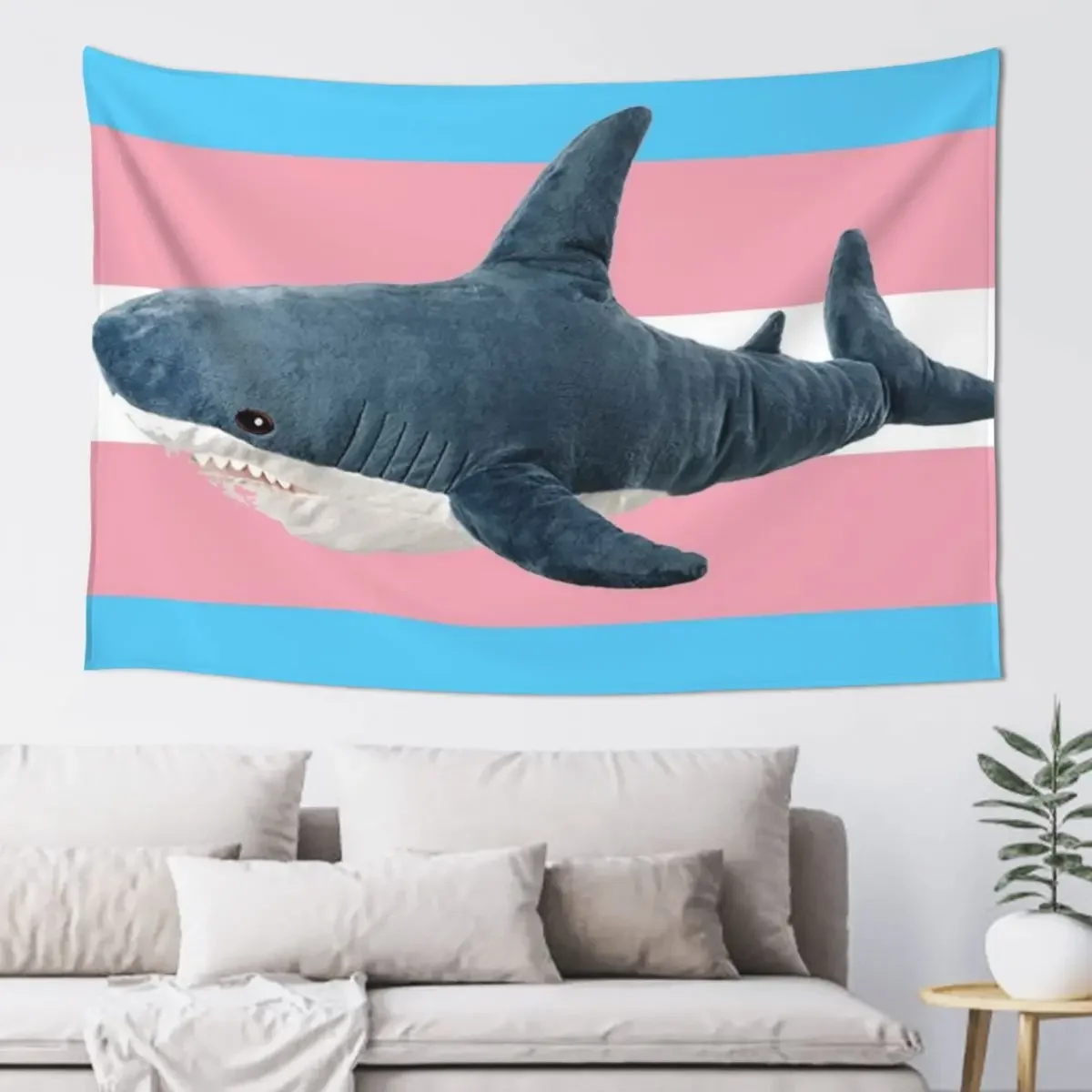 

BLAHAJ SHARK TRANS FLAG Tapestry Aesthetics For Room Room Decore Aesthetic Home Decorators Tapestry