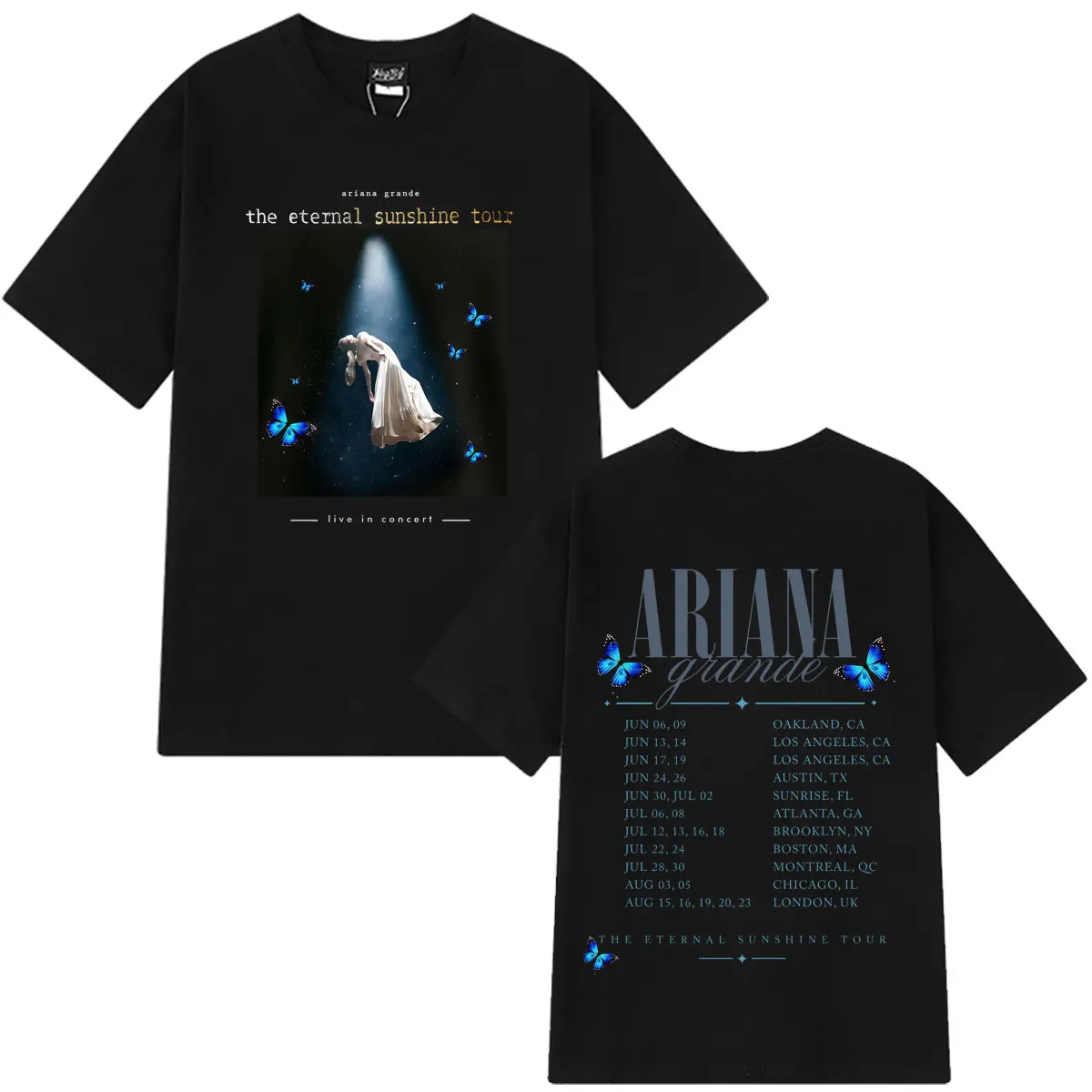 Camiseta gráfica Ariana Grande Eternal Sunshine Tour 2026 para hombre y mujer, camiseta Vintage a la moda, camiseta de algodón de gran tamaño para verano