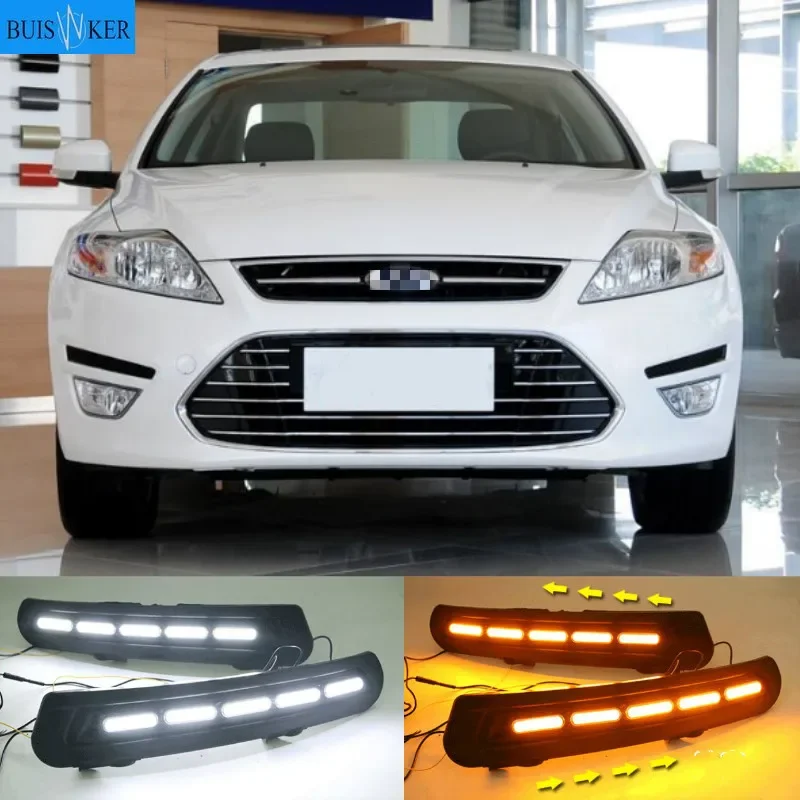 

1Pair For Ford Mondeo 2011-2013 Car-styling Front LED DRL Daytime Running Light Daylight Driving Fog Lamp Flashing light