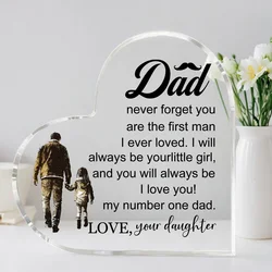 1 Pcs Dad transparent Presents From Daughter son for my best Dad heart-shaped Gift For my father home Ornaments Birthday gift