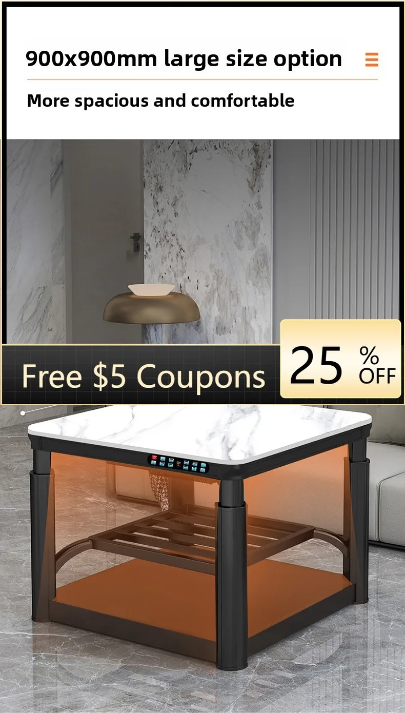 

ZZ Electric Heating Table Multi-Functional Electric Heater Square Electric Stove Home Use Square