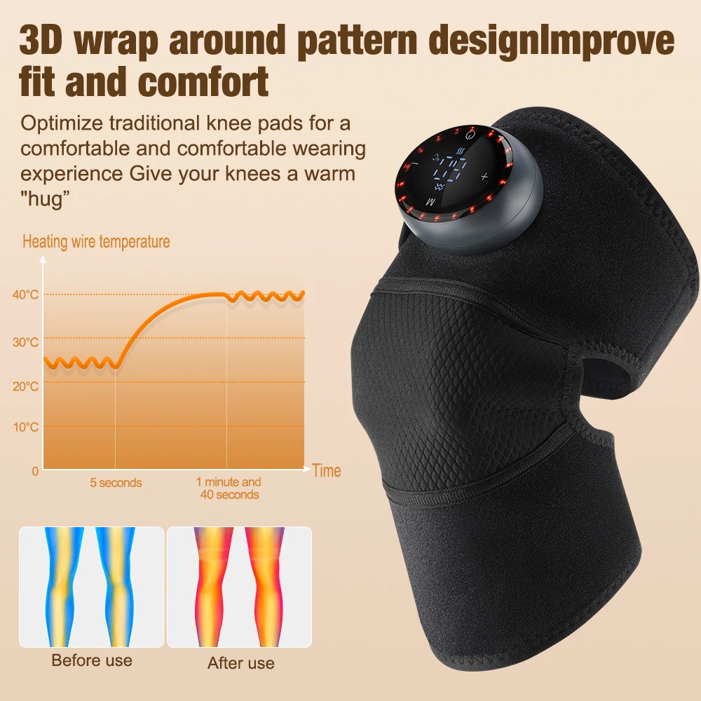 Bantalan pemanas lutut pijat pemanas bahu siku getaran pintar kompres panas Protemote sirkulasi darah otot rileks pemijat sendi