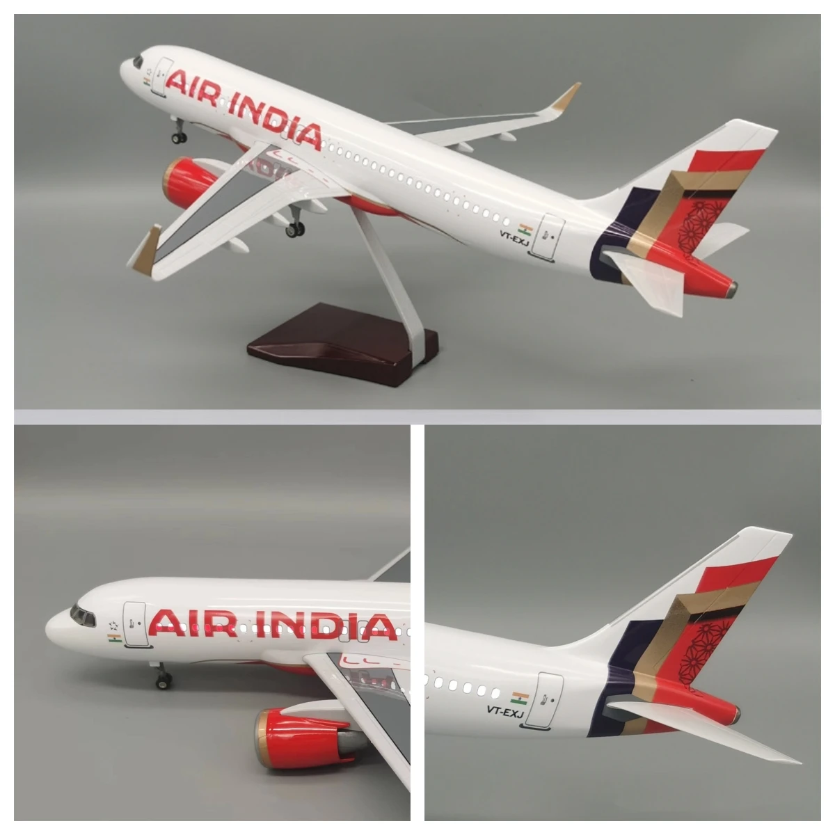 

model planes Air India 320 A320 Plane 47cm airplane model resin W Led Light and Wheel Collection Toys