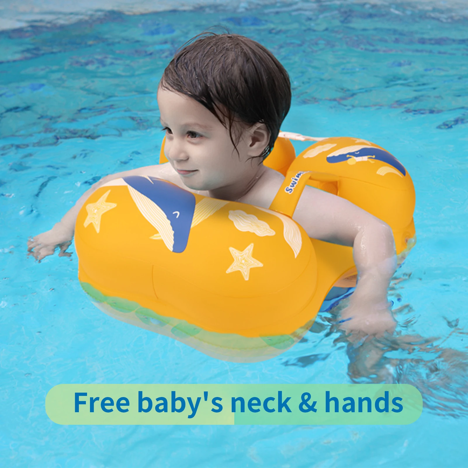 Swimbobo Kids Swim Vest Inflatable Arm Floaties for 3-6yrs with Dual Air Bag Adjustable Safety Buckle Portable for Pool & Beach