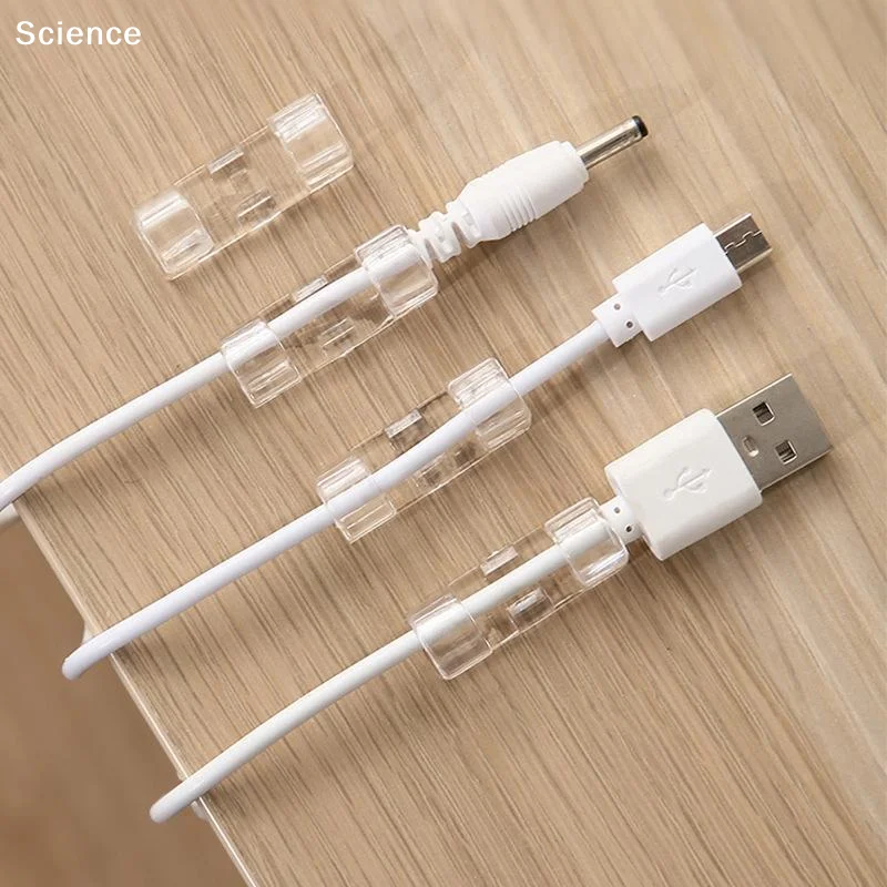 20Pcs Clear Adhesive Cable Clips Strong Stickiness Easy Install For Home Office Desk Car Wire Management Storage