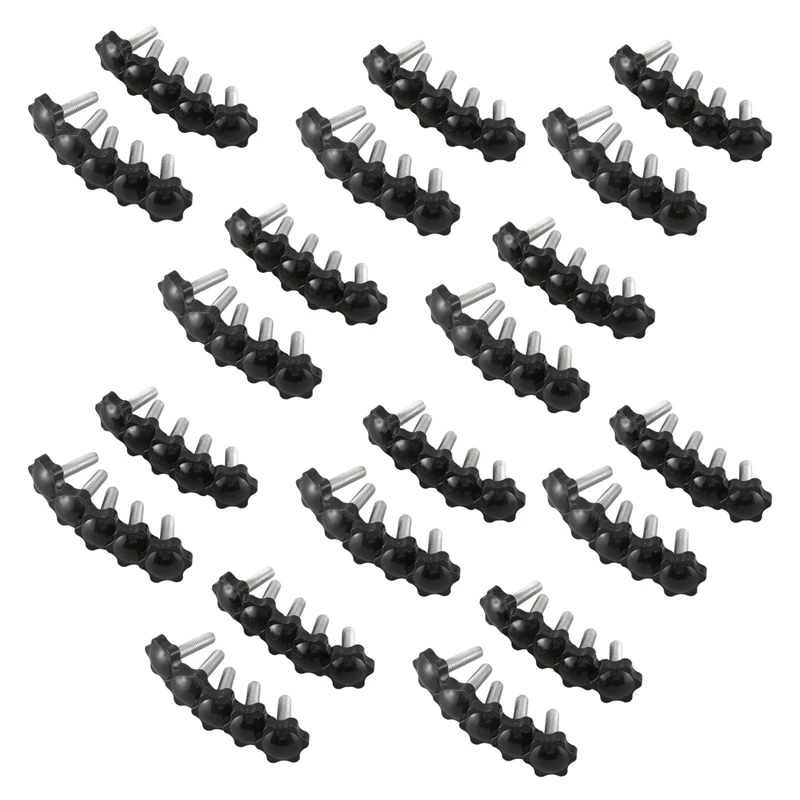 

New-100 Pcs M8x30mmx32mm Male Thread Hex Shaped Head Clamping Screw Knob