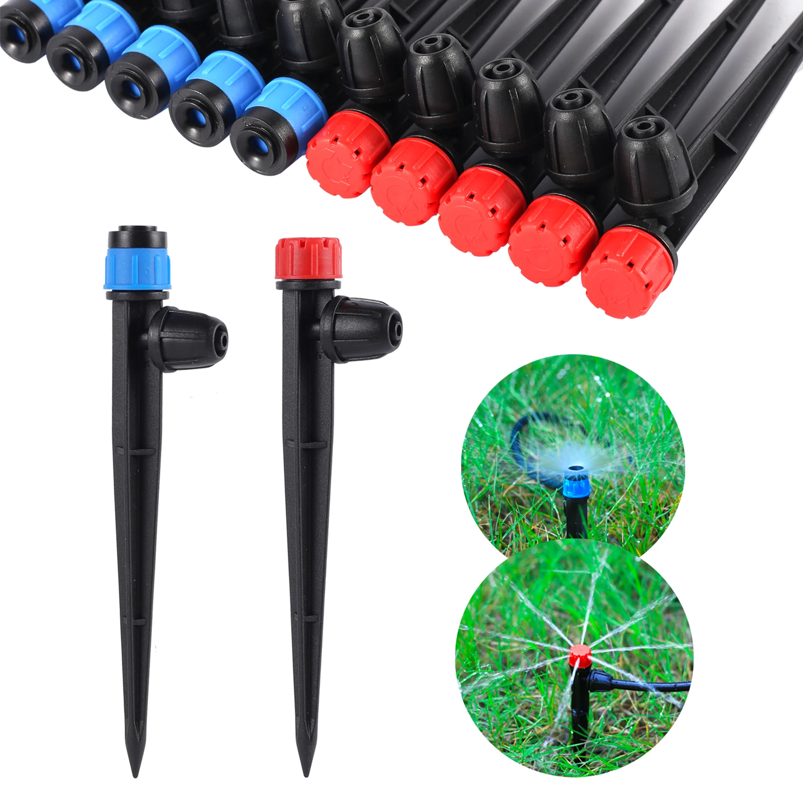 20pcs Garden Watering Dripper Sprinkler 360° Spray Nozzle Garden Greenhouse Flowerbed Drip Irrigation Misting Watering Atomizer