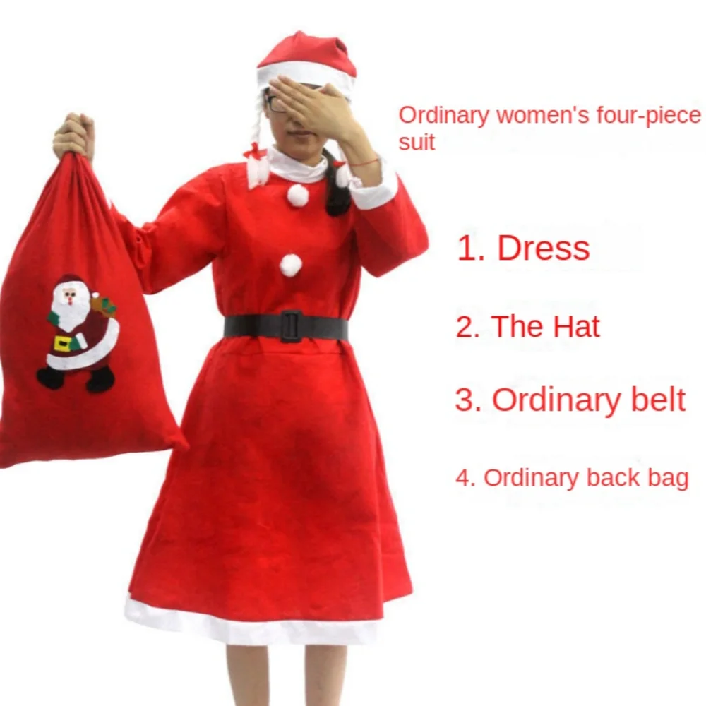 

Festive Atmosphere Hat Beard Santa Claus Dress Up Make Up Comfortable Christmas Santa Costume Suit Creative Cosplay Photo Props