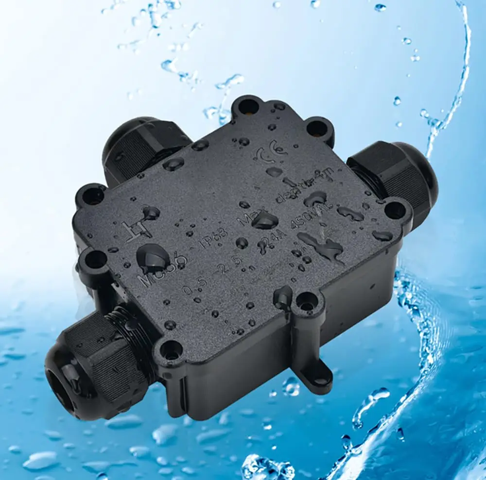 M25 4-14mm Mult Thick Wire IP68 Waterproof T 1IN2OUTS 3Way 2x0.5-3*2.5mm2 450V24A Outdoor Cord Gland Wire Connector Junction Box