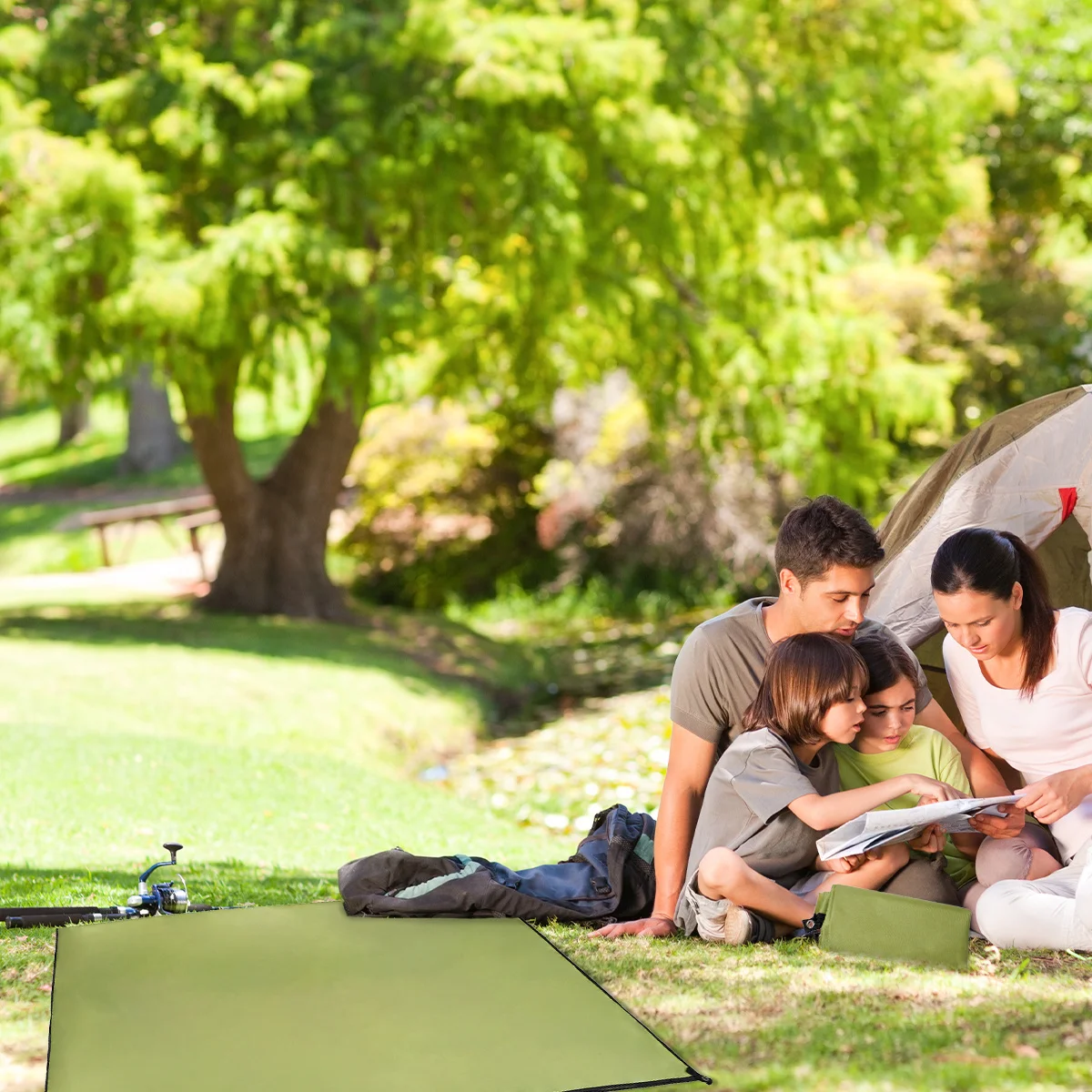 

1pc 150X100Cm Waterproof Anti Moisture Mat Oxford Cloth Ground Cover For Camping Hiking Beach Picnic Outdoor Uv Protection