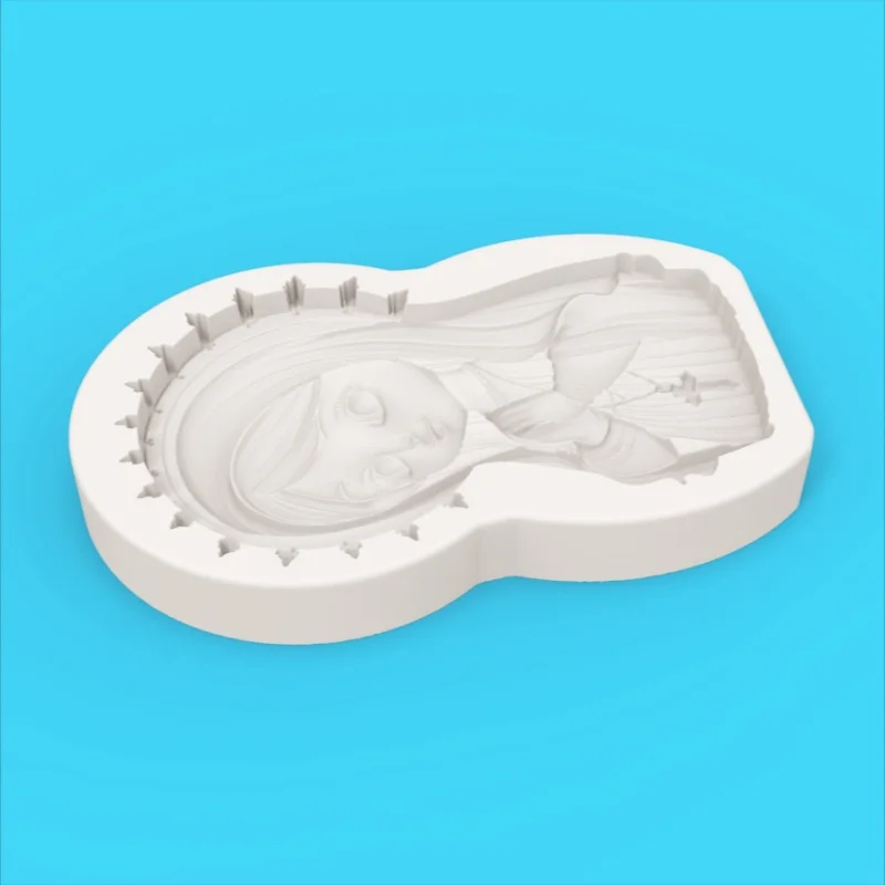 【Q Version Saintess Prayer Statue Silicone Baking Mold】Halo Cross Shape Chocolate Candy Fondant Decoration Mold - view 5
