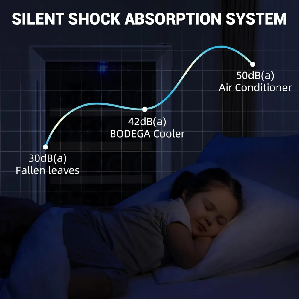 15インチワイン冷蔵庫、28本ワインクーラー冷蔵庫ビルトインまたは自立型、二層式ワイン冷蔵庫