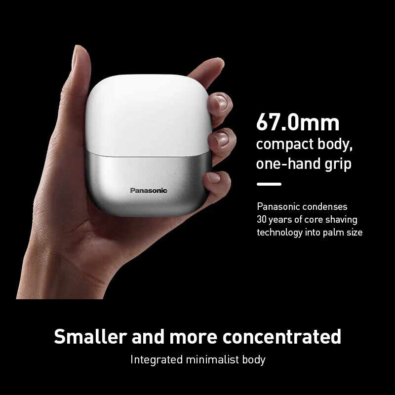 Panasonic Compact Cube Electric Shaver CM30, Reciprocating Type with Magnetic Levitation Motor, Type-C Charging