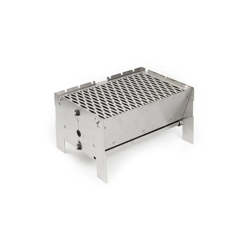 Portable Mini Charcoal BBQ Grill Stainless Steel Folding Rectangle Barbecue Tools Outdoor Household Camping Picnic Cooking