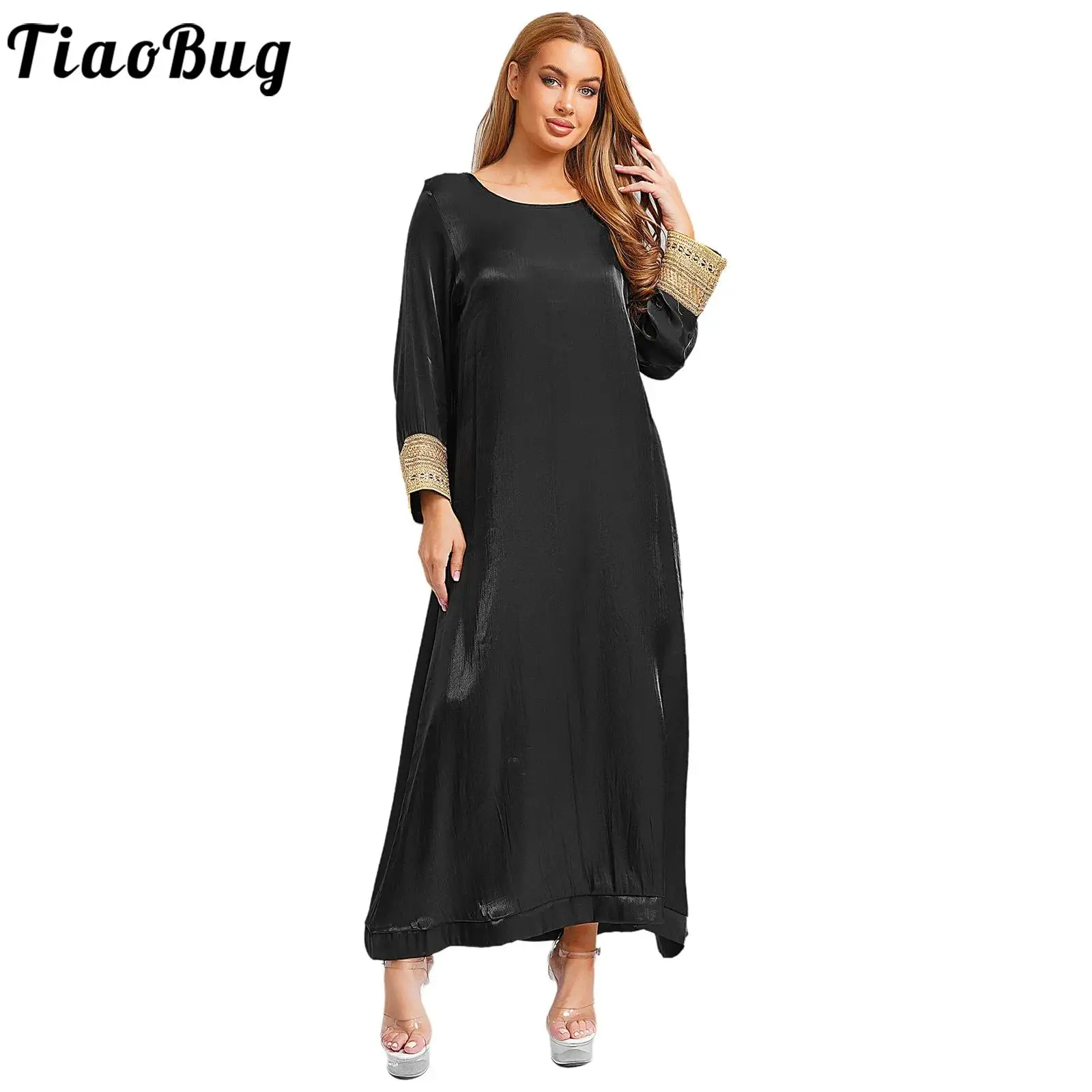 

Women's Liturgical Muslim Arabic Abaya Dress Robe Long Sleeve Loose Maxi Dress Dubai Islamic Worship Robe Kaftan Church Uniform