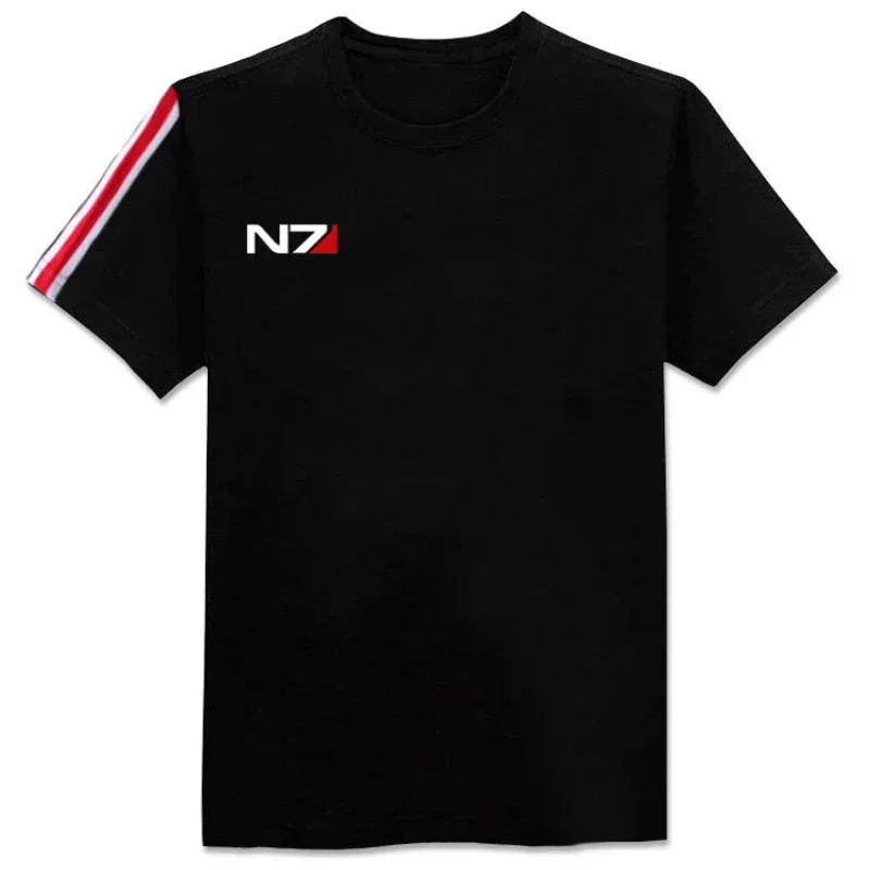 Mass Effect N7 cosplay Harajuku zomer Mannen mannelijke t-shirt tee tops katoenen kleding dagelijkse streetwear casual mode sportkleding