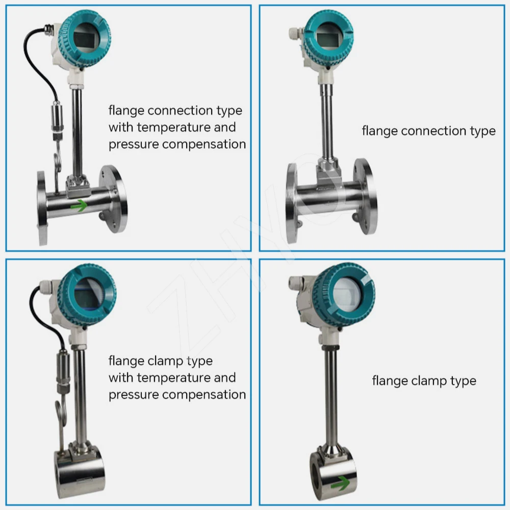 Precision Lpg Flow Meter Gas Air Vortex Street Flowmeter For Water Compressed Air High Temperature Steam