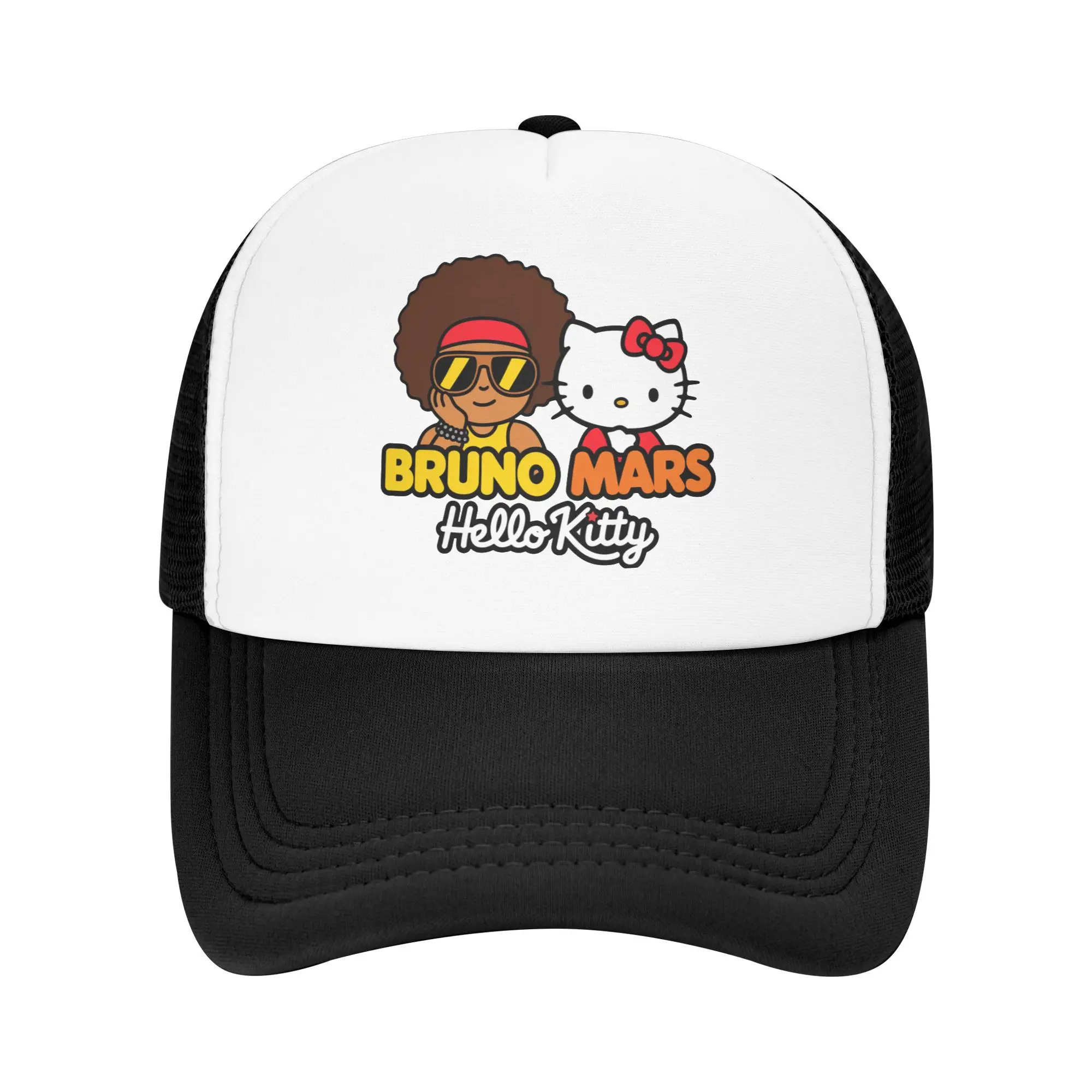 

Bruno Mars Hello Kitty Casual Sun Hats For Men Adult Summer Hiking Fishing Baseball Cap DIY Print Wholesale Trucker Hat