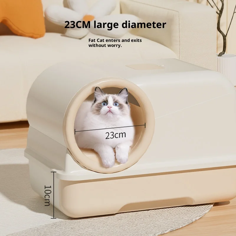 Caja de arena cerrada para gatos con control de olores y tapete - imagen 3
