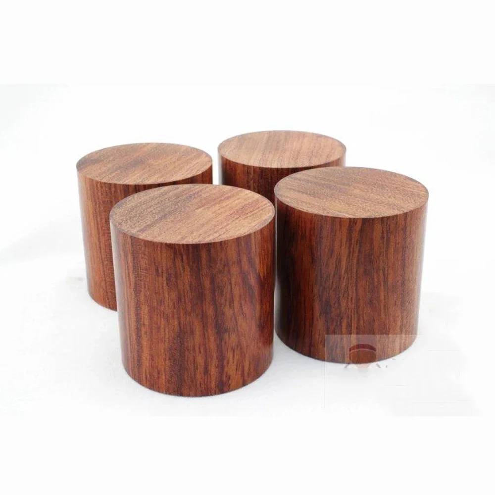 4PCS Rosewood HiFi Audio Speakers Amplifier Chassis Anti-shock Shock Absorber Foot Feet Pads Vibration Absorption Stands 45*45mm