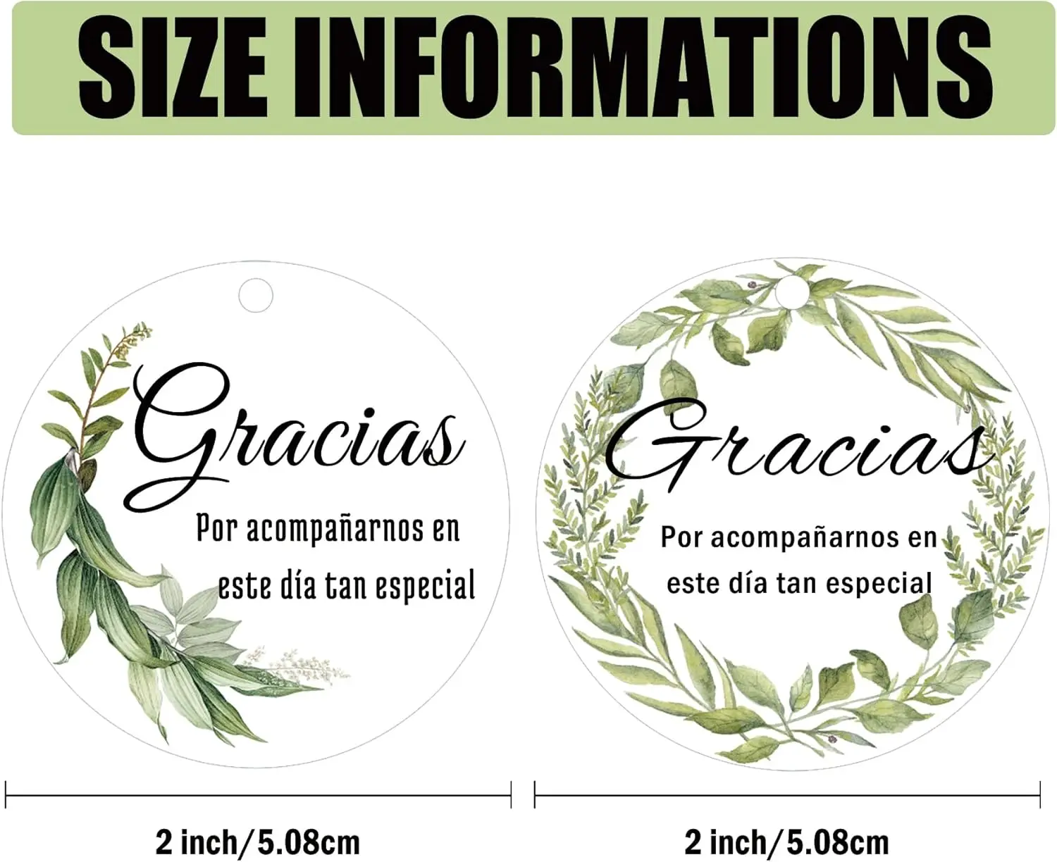 علامات شكر غراسياسيا الإسبانية مع أوتار معلقة 100 عبوة هدية لصالح الزفاف