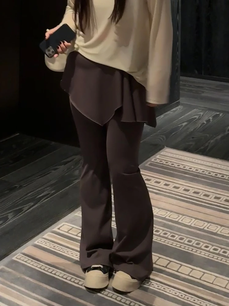 

Шелковистые, приятные к телу расклешенные брюки для йоги с эффектом подтяжки ягодиц, большие размеры, женские повседневные брюки из разного материала