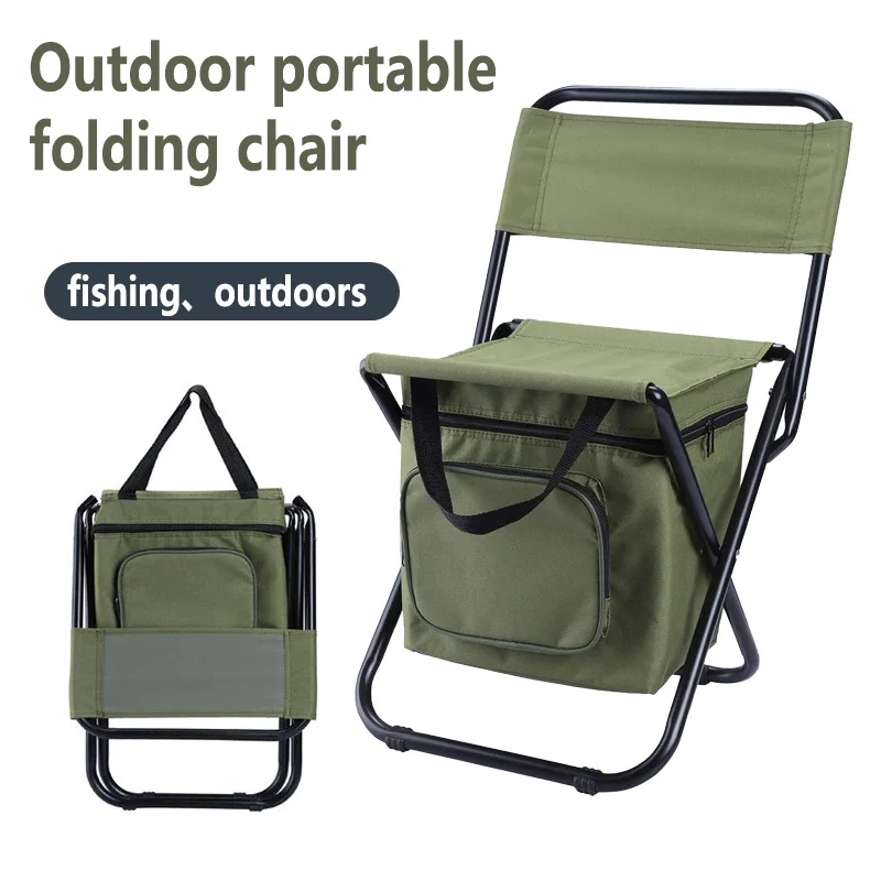 

Outdoor Camping Stool Ultralight Folding Chair Ice Cooler Insulated Waterproof Storage Picnic Bag Stool for Hiking Fishing Seat