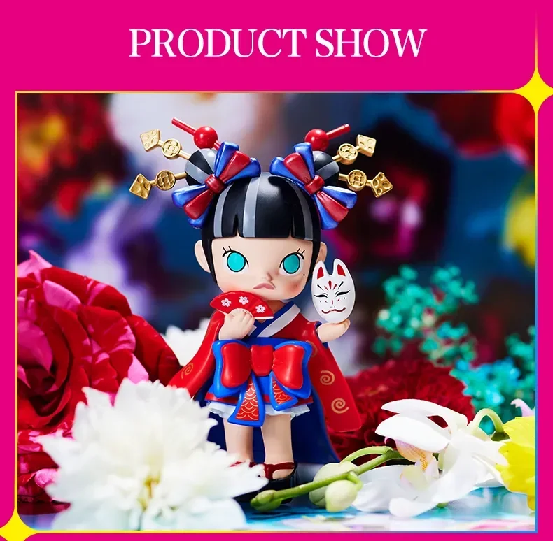 Pop Mart Molly Mika Ninagawa Nighttime Summer Butterfly Kawaii Action Anime Figure Cute Ornaments Birthday Gift Toys and Hobbies