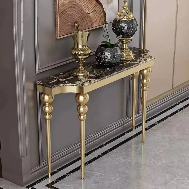 

Table Design Room Metal Living Modern Console Gorld Narrow Office Table Vintage Classic Wohnzimmer Tische Luxury Furniture