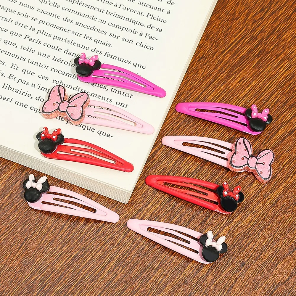 

8 шт., декоративные боковые заколки для волос с Микки и Минни Диснея, милые, простые аксессуары для волос, заколка для волос