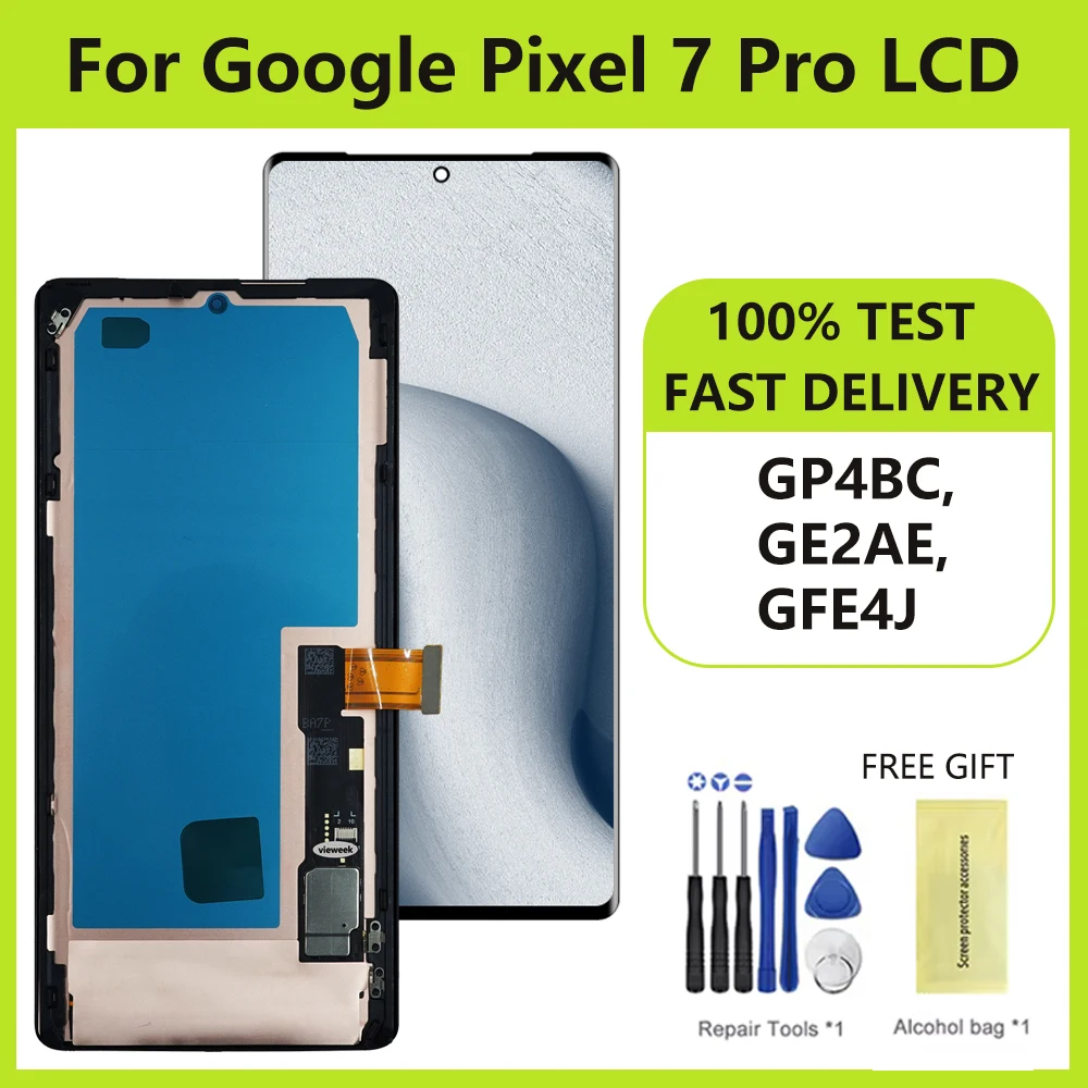 6.7'' Super AMOLED For Google Pixel 7 Pro GP4BC GE2AE LCD Display Touch Screen Digitizer With Frame For Google Pixel7 Pro lcd